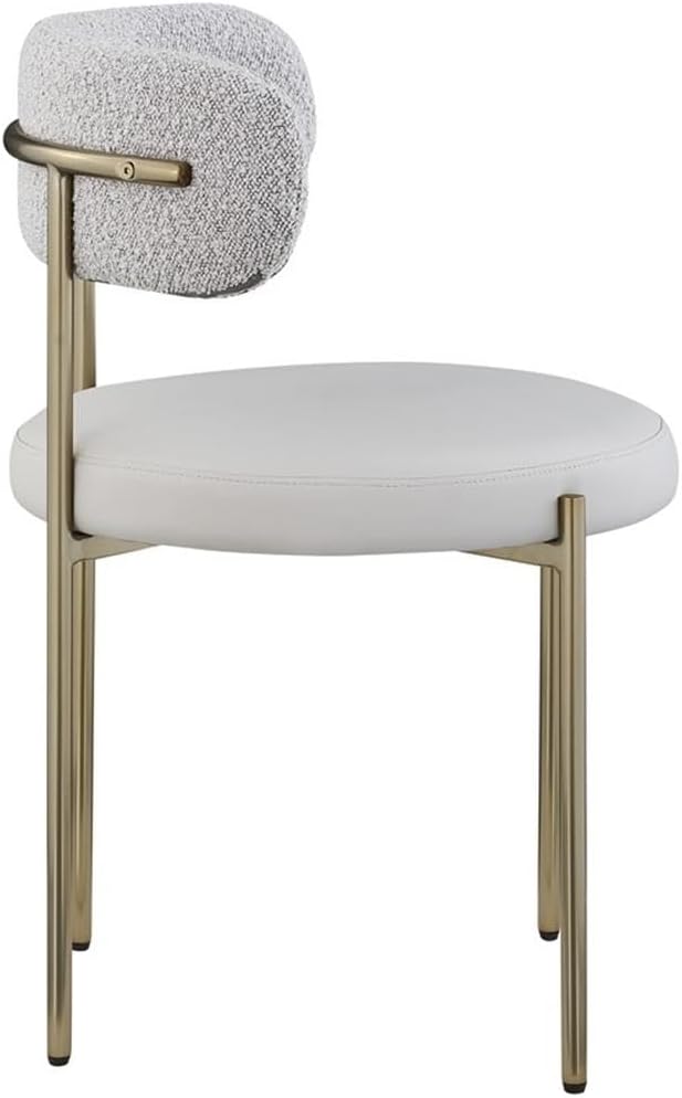 Meridian Furniture Beacon Taupe Vegan Leather and Boucle Dining Chair (Set of 2)