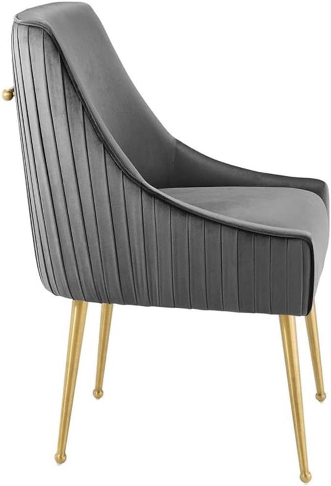 Modway Discern Pleated Back Upholstered Performance Velvet Dining Chair, Gray