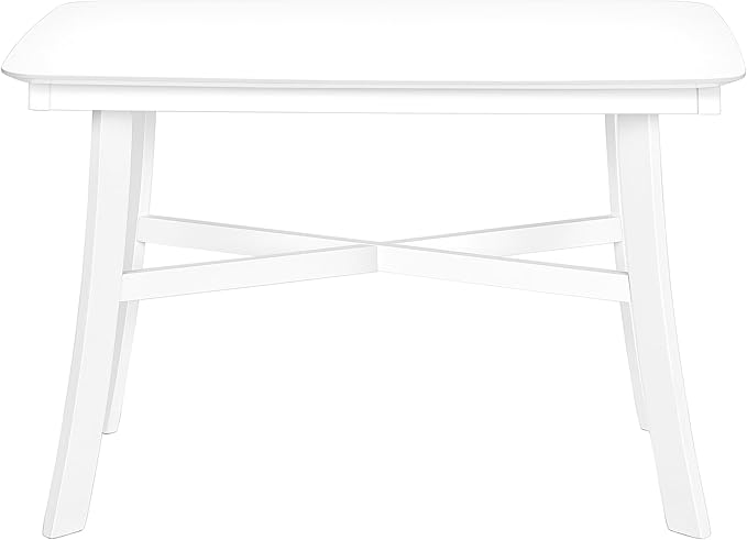 Monarch Specialties I 1323 Dining Table, 48" Rectangular, Small, Kitchen, Dining Room, White Veneer, Wood Legs, Transitional