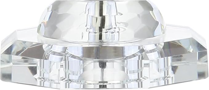 JONATHAN Y 24.5" Clear Crystal LED Table Lamp, Hollywood Regency Modern Glam Candlestick Lamp with White Linen Drum Shade for Living Room Bedroom, LED Bulb Included JYL2016A