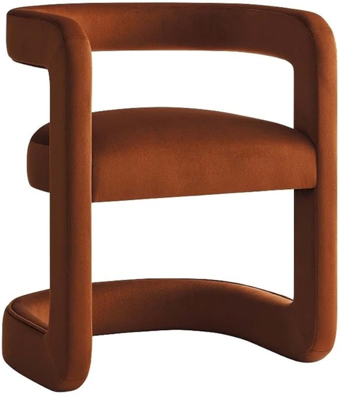 Modway Winslow Stain-Resistant Performance Velvet Accent Chair in [Color]- Open Back Barrel Armchair - Versatile Upholstered Dining Chair - Cozy Reading Chair