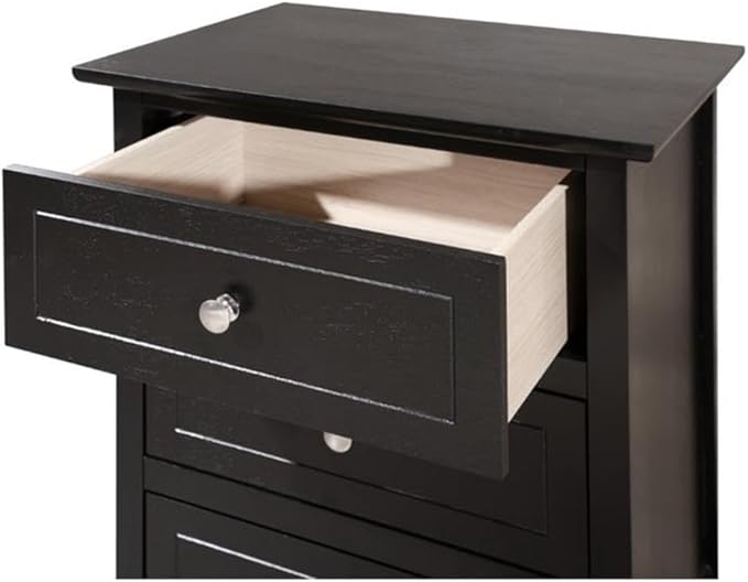 Glory Furniture Daniel 3 Drawer Nightstand in Black