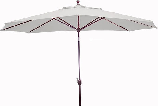 Galtech Deluxe Auto Tilt Market Umbrella, 8ft x 11ft - Outdoor Patio, Deck, Pool, Backyard Stand Alone Umbrella - Oval, Heavy Duty w/Bronze Frame & Sunbrella Fabric (Canvas)