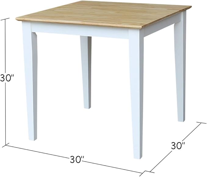 Dining Table Set with 2 Ladderback Chairs Solid Wood Parawood Kitchen/Dining Furniture, Table 30"W x 30"D x 30"H, Chairs 18.1"H x 19.3"D x 35.2"H, Seat 18"W x 18.11"D x 16.34"H