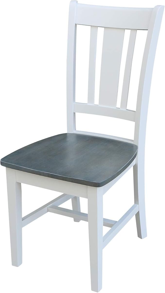 IC INTERNATIONAL CONCEPTS 30" Round Solid Wood Gray Table with 2 San Remo Chairs