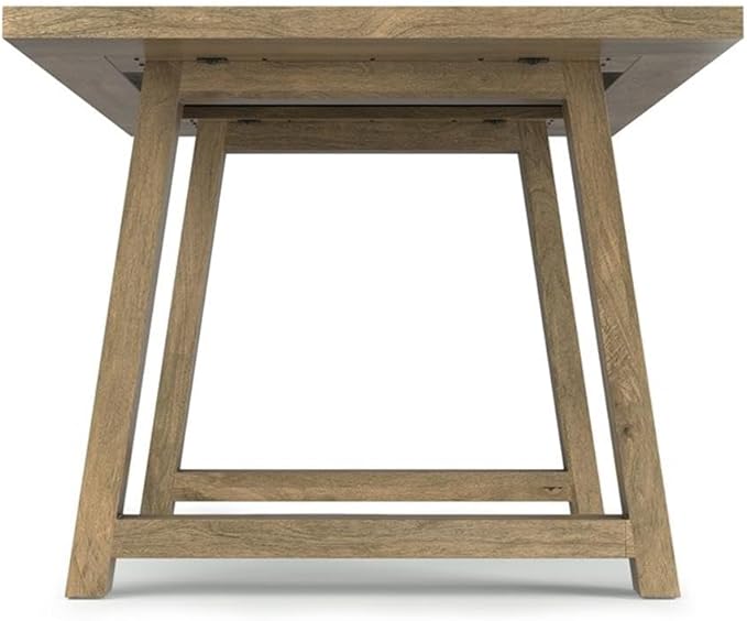 SIMPLIHOME Whitley Dining Table - 72 inch Wide Solid Mango Wood Rectangular Table in Grey Wash, Modern Farmhouse Style for Dining Room or Kitchen with Extra-Thick Trestle Base, Seats 6