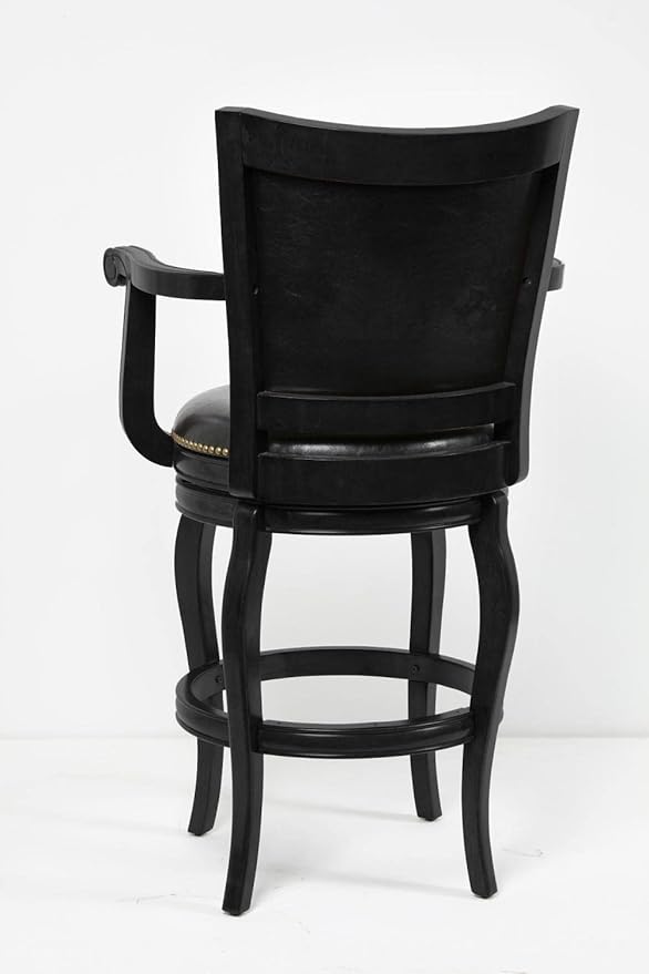 Jones Bar Height Swivel Stool - Black Finish