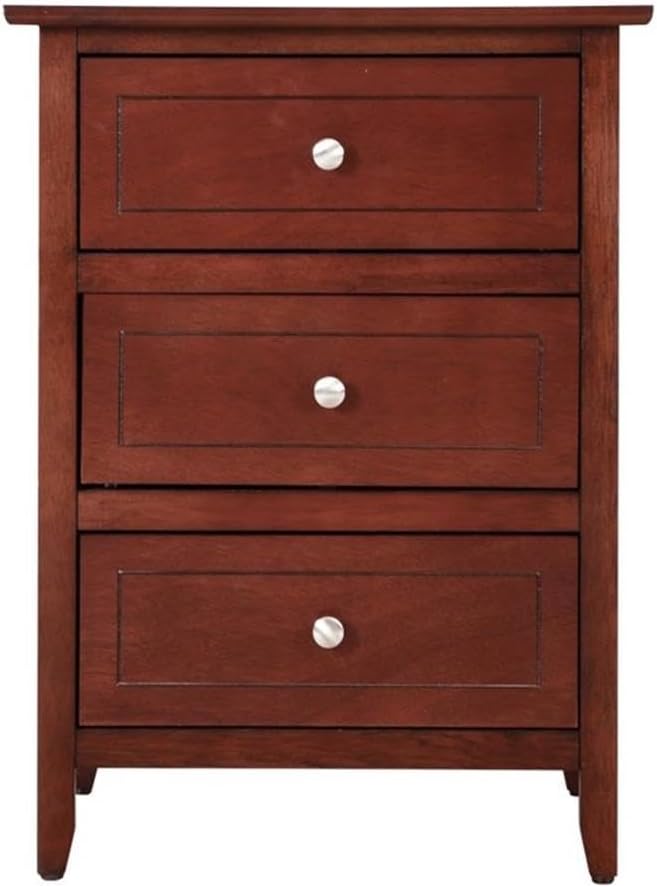 Glory Furniture Daniel 3 Drawer Nightstand in Cherry