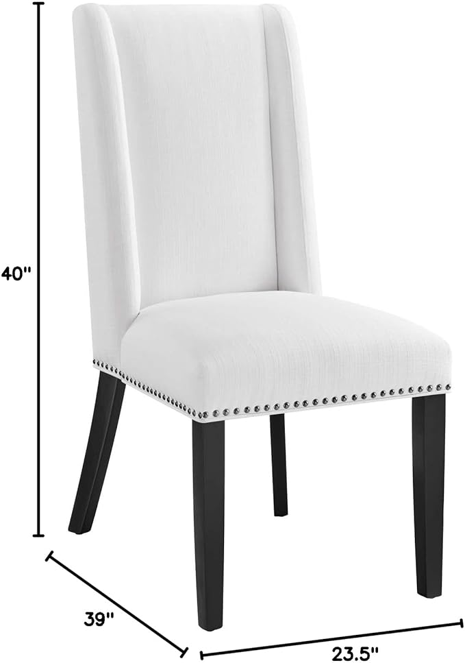 Modway EEI-2748-WHI-SET Baron Dining Chair Fabric Set of 2, White