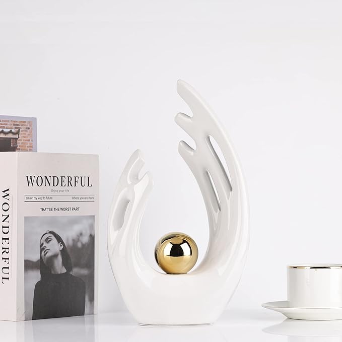White Home Decor Accents, Coffee Table Funky Decor Modern Aesthetic Room Decor,Abstract Art Statue Decor Center Piece for Dinning Room, for Light Luxury Decorations for Stores, Hotels, Living Rooms