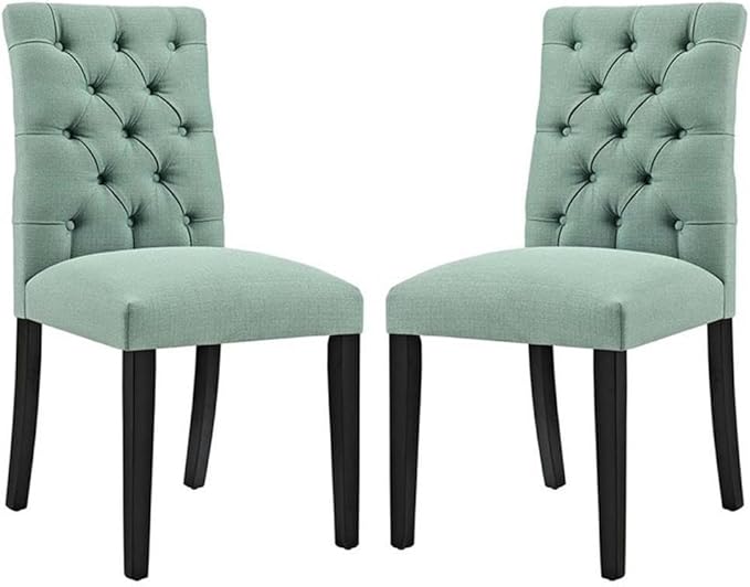 Modway Duchess Fabric Set of 2, Two Dining Chairs, Laguna