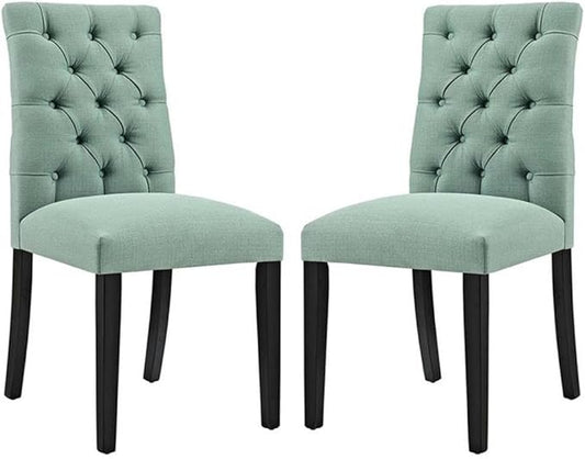 Modway Duchess Fabric Set of 2, Two Dining Chairs, Laguna