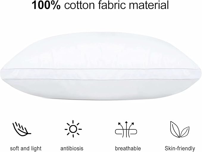 JICUSE Bed Pillows for Sleeping 1 Pack,King Size,Luxury Hotel Collection Pillow,Soft Fluffy and Great Support Down Alternative Filling,Gusseted Pillow for Side and Back Sleepers(20x34)