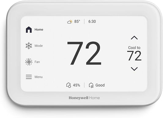 New Honeywell Home X8S Smart Thermostat with Video Doorbell Compatibility, IAQ Control, and Customizable Touchscreen Display, White