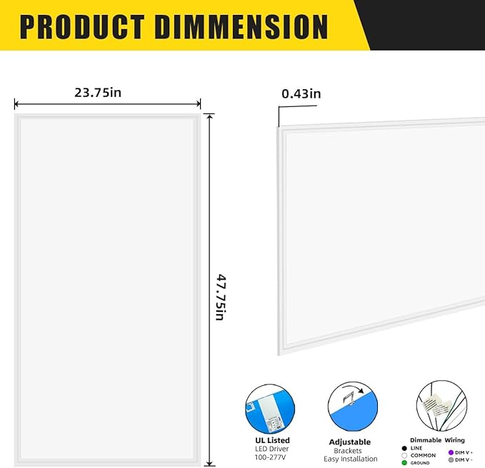 2x4 LED Flat Panel Light, 16 Pack 7800LM 5000K Daylight White, 0-10V Dimmable LED Panel Lights Recessed 2x4 Edge-Lit Troffer Light, Lay in Fixture for Office, ETL Listed