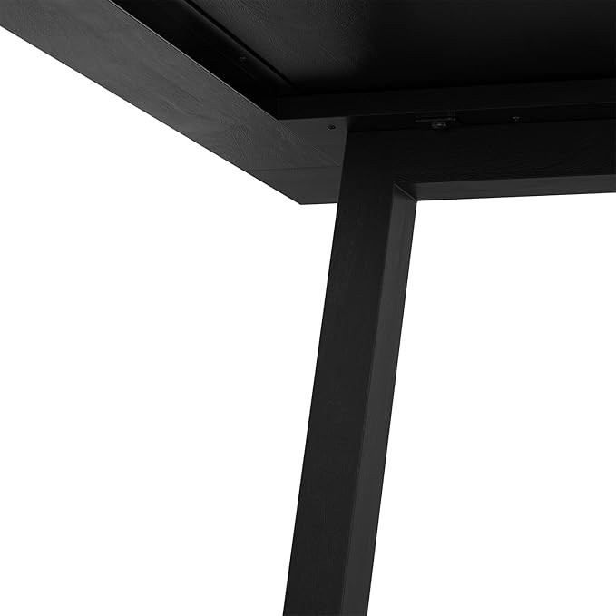 SIMPLIHOME Whitley Dining Table - 72 inch Wide Solid Mango Wood Rectangular Table in Black, Modern Farmhouse Style for Dining Room or Kitchen with Extra-Thick Trestle Base, Seats 6