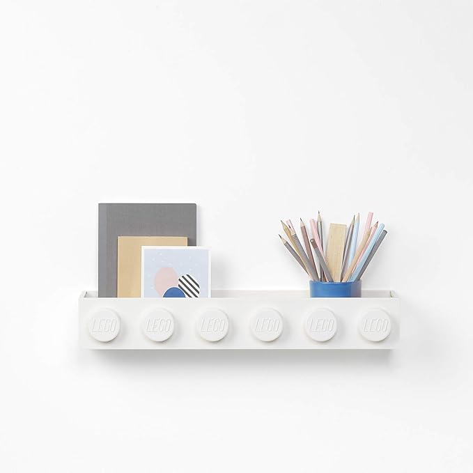 Room Copenhagen, Lego Book Rack - Decorative Floating Shelf Storage - White