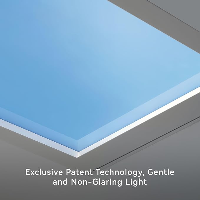 4x1 Ft Smart Blue Sky Light Ceiling Lamp, APP Control and Biological Rhythm Simulate Sunlight Irradiation, Artificial Skylight for Living Room, Bathroom, Office (4x1 Ft)