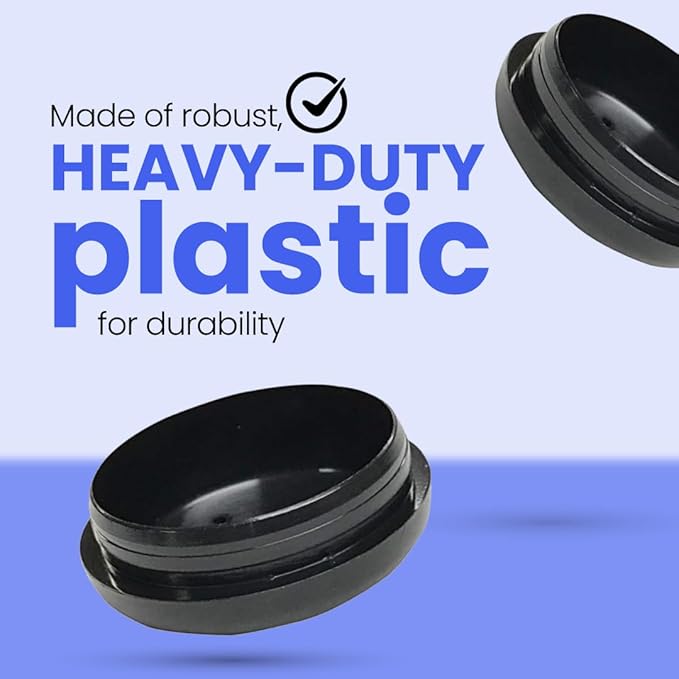 Wrought Iron Chair Glides – Fits 1-1/2" Inside Diameter, Round Plastic Chair Leg Floor Protectors for Patio Furniture, Pack of 16, Black