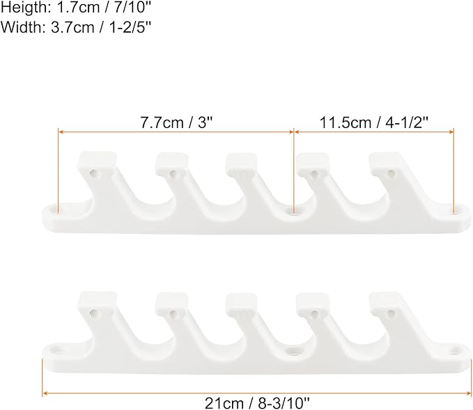 PATIKIL Chaise Adjustment Bracket, 4 Pack 5 Position Lawn Furniture Multi Position Back Support Adjuster for Outdoor Lounge Patio, White