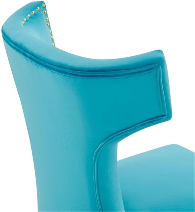 Modway EEI-5008-BLU Curve Performance Velvet Dining Chairs - Set of 2, Blue
