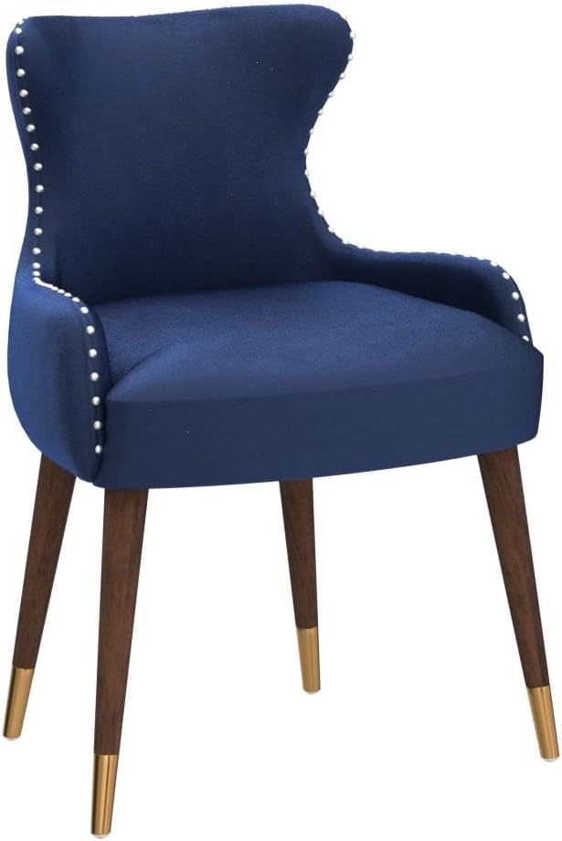 Lindale Contemporary Velvet Upholstered Nailhead Trim Accent Chair, Blue