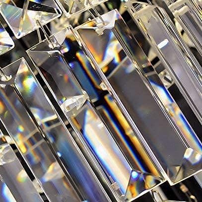 Saint Mossi Modern K9 Crystal Raindrop Chandelier Lighting Flush Mount LED Ceiling Light Fixture Pendant Lamp for Dining Room Bathroom Bedroom Livingroom 9 E12 LED Bulbs Required Height 11 x Width 20
