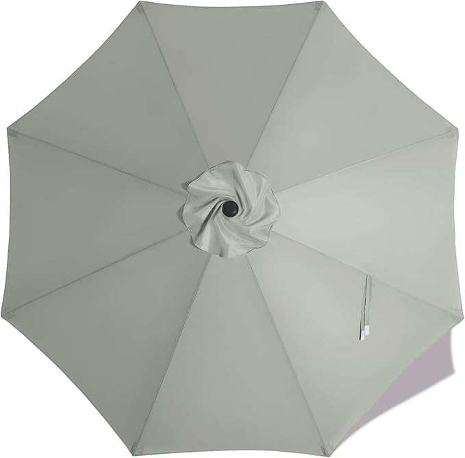 MASTERCANOPY Patio Umbrella 9 ft Replacement Canopy for 8 Ribs-Grey Canopy Only