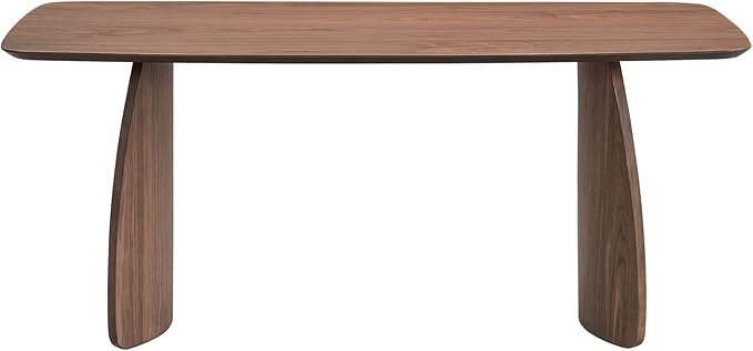 Acme Hadasa Scandinavian Rubber Wood Rectangular Dining Table in Walnut