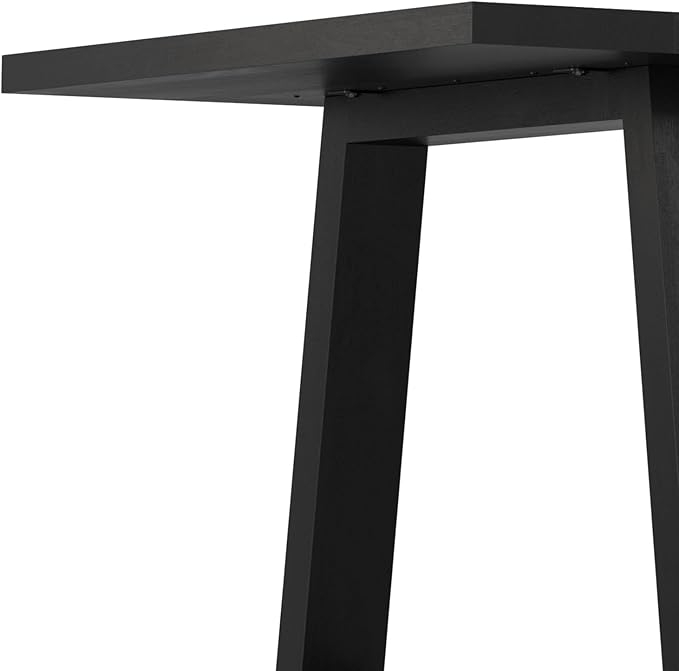 SIMPLIHOME Whitley Dining Table - 72 inch Wide Solid Mango Wood Rectangular Table in Black, Modern Farmhouse Style for Dining Room or Kitchen with Extra-Thick Trestle Base, Seats 6