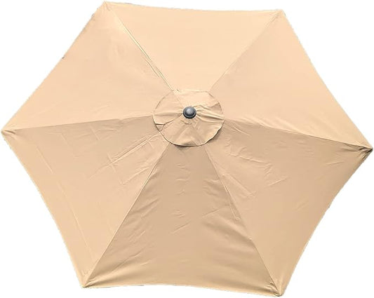 BELLRINO DECOR 10ft 6 Ribs Replacement Light Coffee Strong and Thick Umbrella Canopy (Canopy Only) LIGHT-106