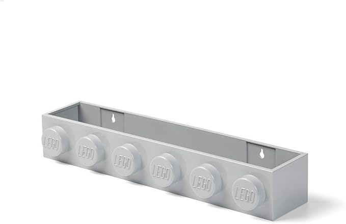 Room Copenhagen, Lego Book Rack - Decorative Floating Shelf Storage - Grey