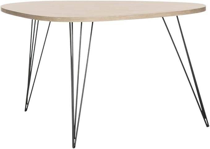 Safavieh Home Collection Rocco Retro Mid-Century Light Oak and Black Wood Coffee Table