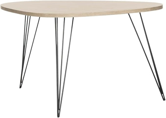 Safavieh Home Collection Rocco Retro Mid-Century Light Oak and Black Wood Coffee Table