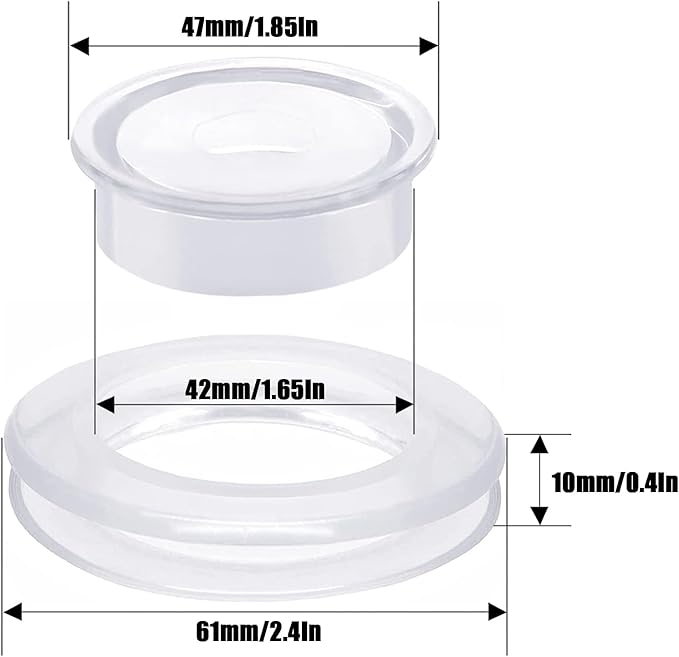 2Pcs Clear Standard Size Silicone Umbrella Hole Ring Plug and Cap Set for Glass Outdoors Patio Table Deck Yard 2 Inch Patio Table Umbrella Hole Ring and Cap Set Clear Patio Table Umbrellas and Shade