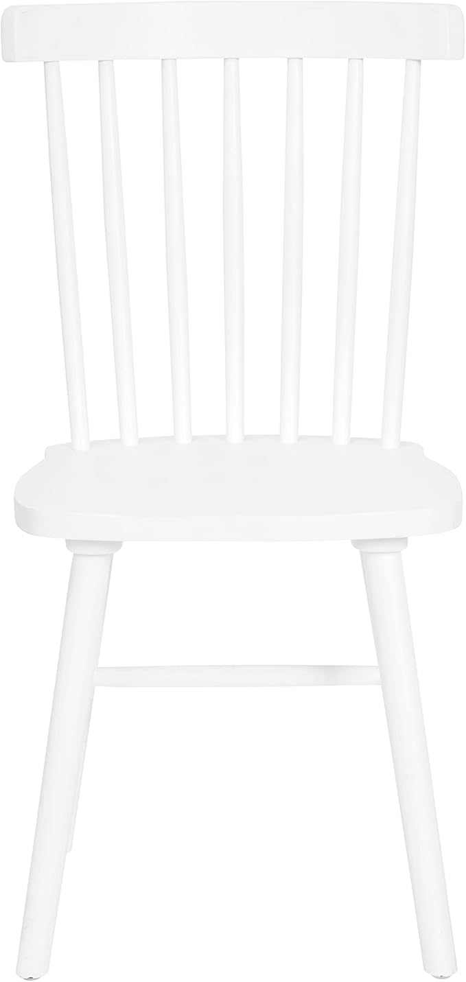 Taylor & Logan Ingrid Set of 2 Commercial Grade Windsor Dining Chairs, Solid Wood Armless Spindle Back Restaurant Dining Chairs in White