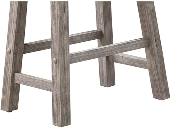 Boraam Sonoma Backless Saddle Kitchen Bar Stools - Storm Gray Wire-Brush - Set of 2