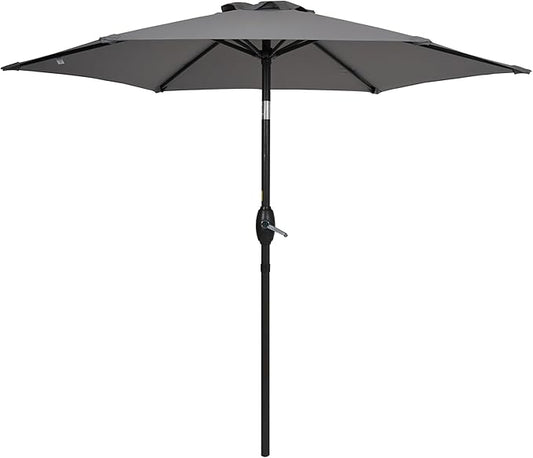 7.5ft Outdoor Umbrella Patio Umbrella,2-Year-Non-Fading,Table Market Patio Umbrella with Push Button Tilt and Crank,for Pool, Deck, Garden,Backyard