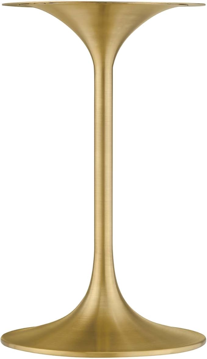 Modway Lippa Round 20" Wood Grain Mid-Century Modern Side Table, Gold Natural