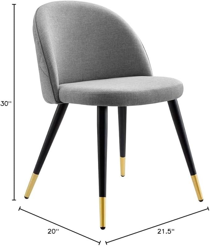 Modway Cordial Fabric Upholstered Dining Accent Chairs in Light Gray - Set of 2