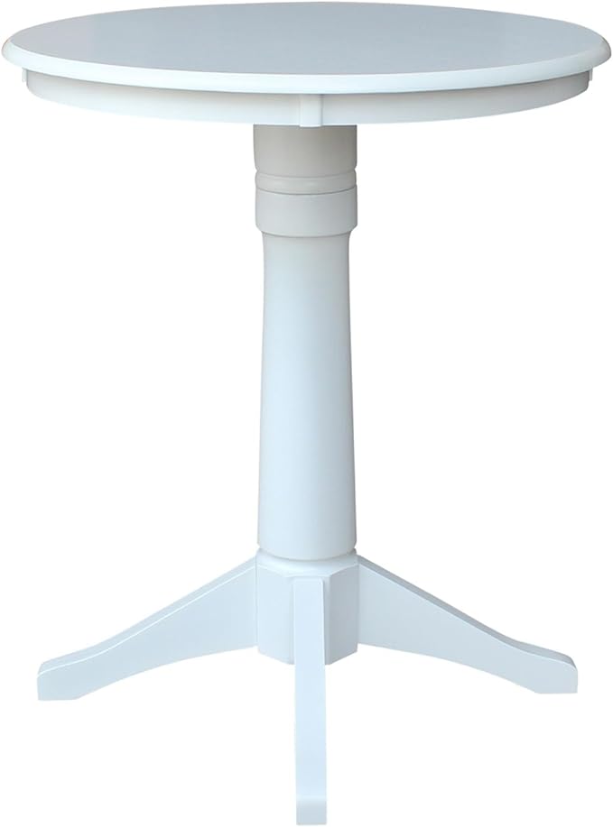 International Concepts 30" Round Top Pedestal Table-34.9" H, White