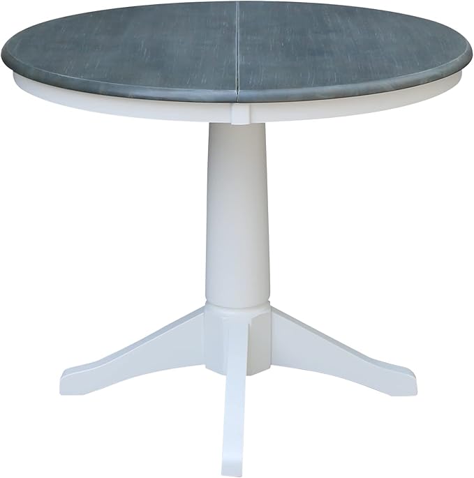 International Concepts 36" Round Table with 12" Leaf-Dining Height