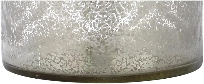 JONATHAN Y 24.5" Mercury Silver Trellis Glass Table Lamp for Living Room, White Linen Shade, Modern Bedside Nightstand Lamp for Bedroom, LED Bulb Included, UL Listed JYL1063A