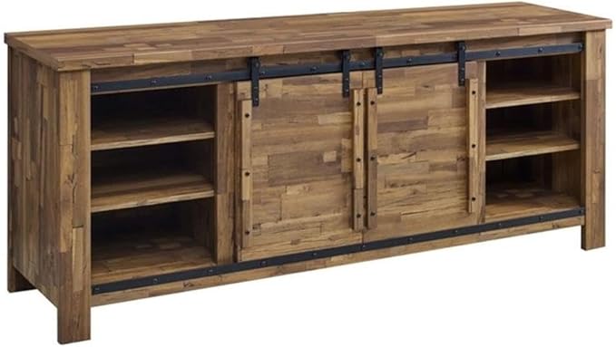 Modway Cheshire 70" TV Stand Rustic Sliding Door Dining Room Cabinet Storage Buffet Table Sideboard