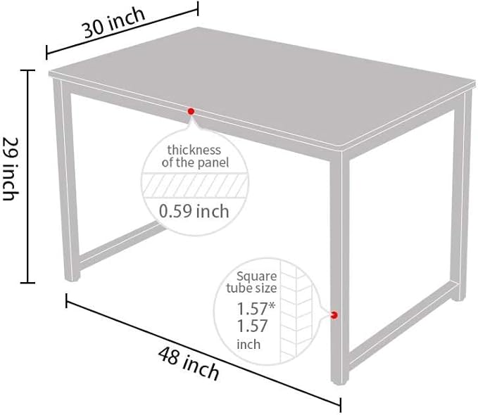 Coral Flower Soho Home Traditional Dining Table,48 inches Long, Top with Metal Frame, Black 1