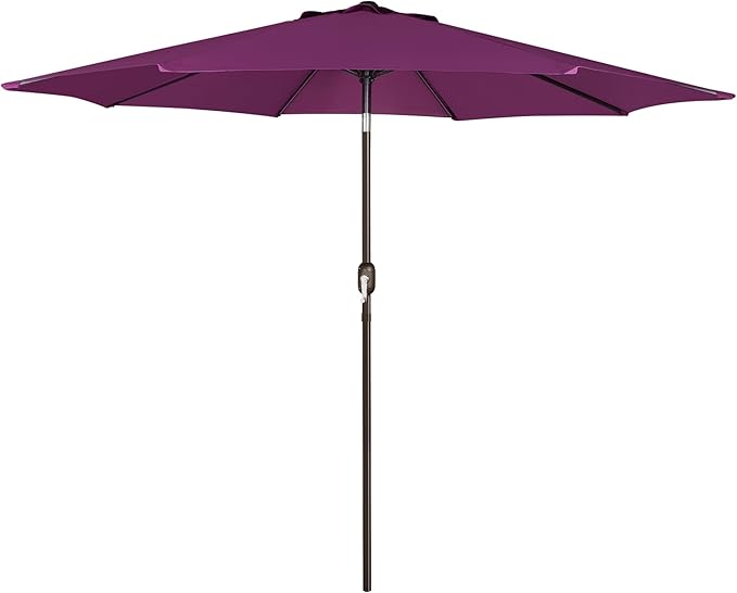 Blissun 9' Outdoor Patio Umbrella, Outdoor Table Umbrella, Yard Umbrella, Market Umbrella with 8 Sturdy Ribs, Push Button Tilt and Crank