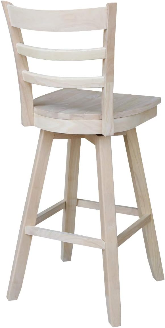 International Concepts Emily Bar Stool-30 Seat Height-with Swivel and Auto Return Chair, Brown