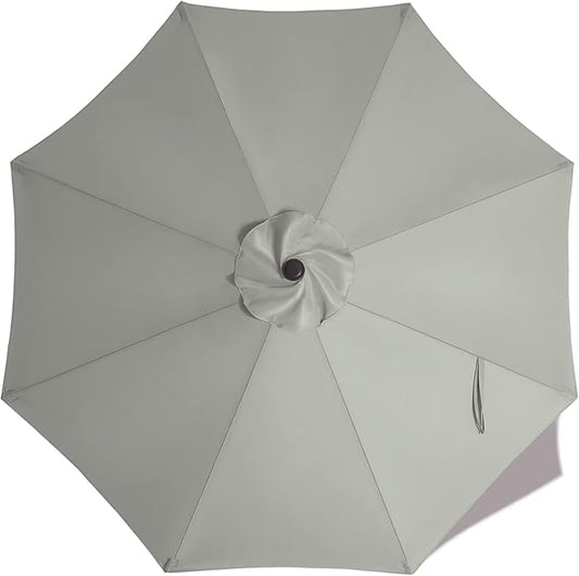 ABCCANOPY 9ft Outdoor Umbrella Replacement Top Suit 8 Ribs (Gray)
