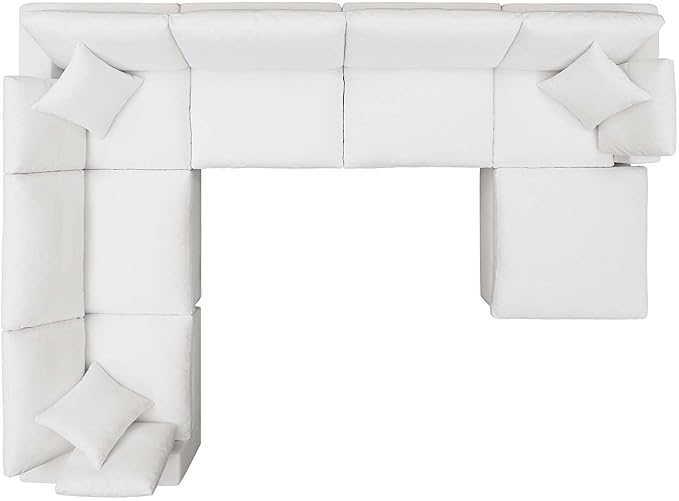 Modway Commix Down-Filled Overstuffed Upholstered 7-Piece Sectional Sofa