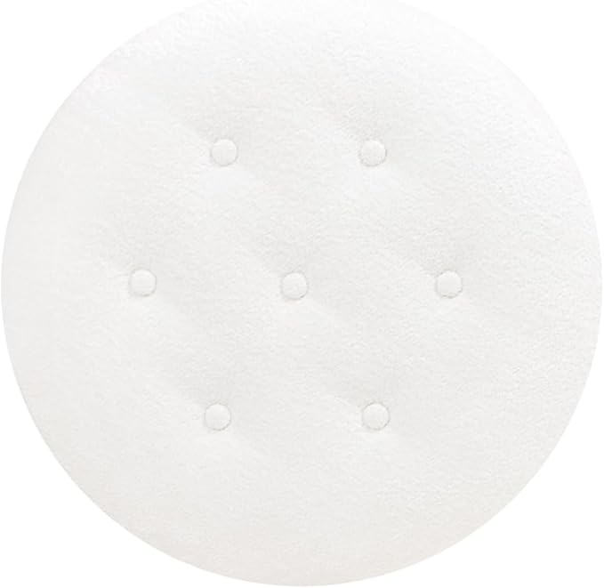 Jennifer Taylor Home Yolanda 24" Round Upholstered Accent Ottoman in Almond White Chenille